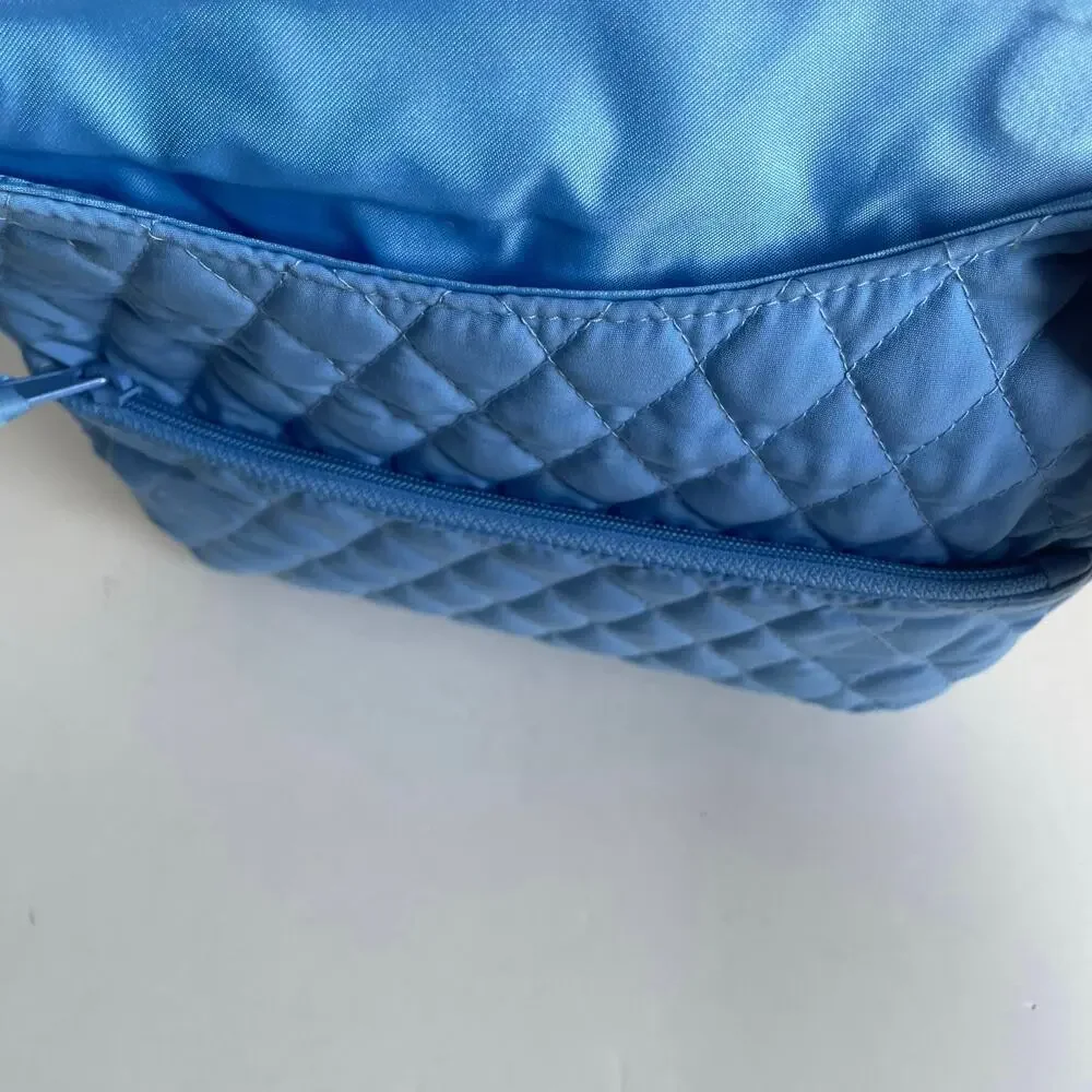 Vera Bradley Quilted Microfiber Wristlet Clutch Cornflower Blue Foldover Women’s